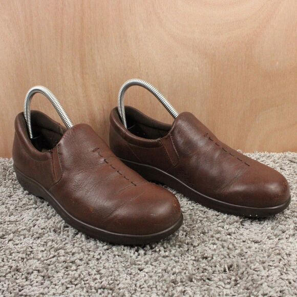 SAS Simplify Womens 7.5 Brown Leather Slip On Comfort Loafers Work Casual - Picture 2 of 11